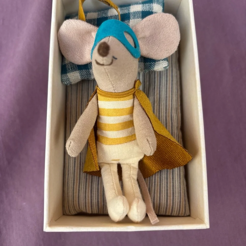 Maileg MOUSE SUPER HERO Little Brother Matchbox Danish Design NEW with box